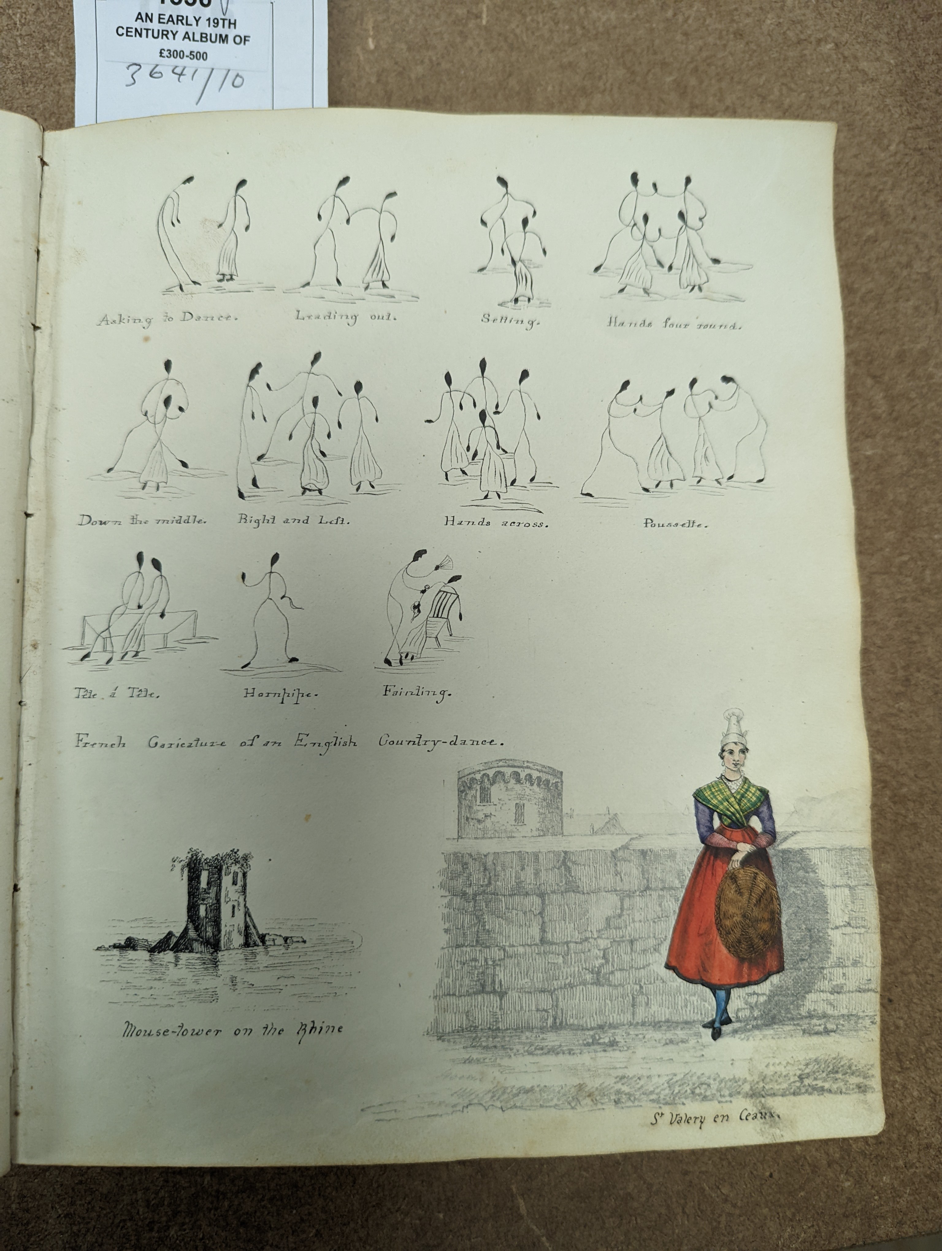 An early 19th century album of 152 watercolours, and pencil and ink drawings, including natural history still life subjects, land and seascapes and vignettes, many with accompanying verse and prose, by approximately 30 d